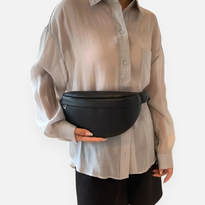 Sac banane bandoulière noir Léonie