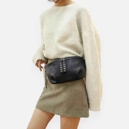 Sac banane noir à bandoulière Noémie