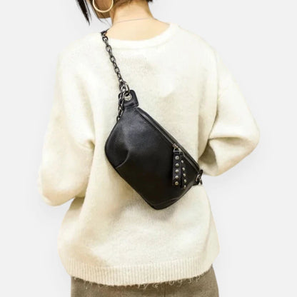 Sac banane noir à bandoulière Noémie