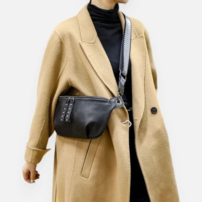 Sac banane noir à bandoulière Noémie