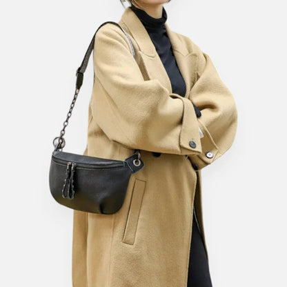 Sac banane noir à bandoulière Noémie