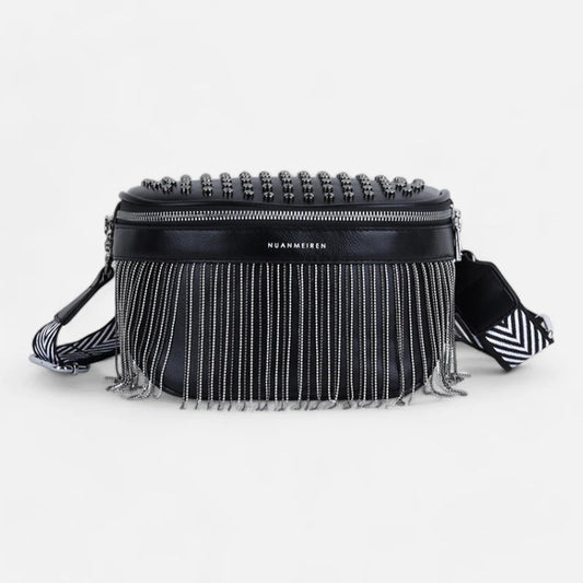 Grand sac banane bandoulière avec strass Solène