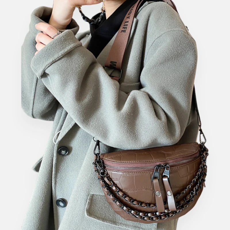 Sac banane bandoulière imitation croco Vivienne