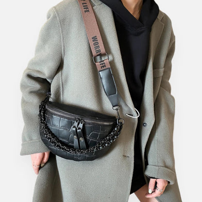 Sac banane bandoulière imitation croco Vivienne