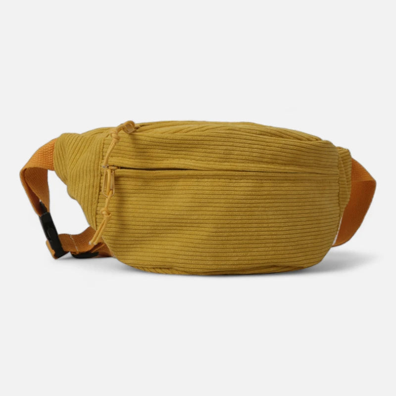 Grand sac banane en velours côtelé Adèle