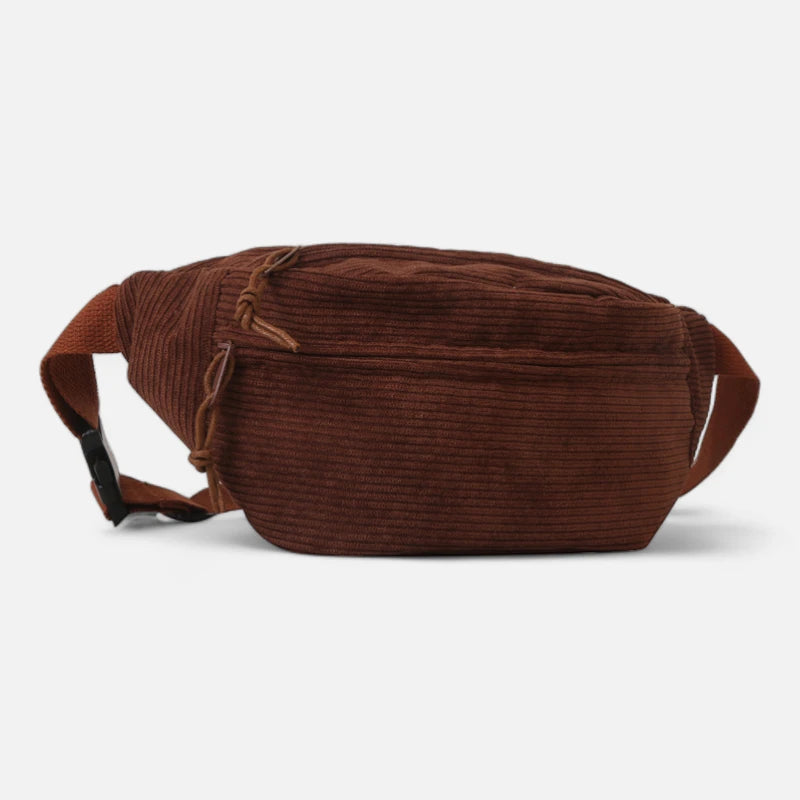 Grand sac banane en velours côtelé Adèle