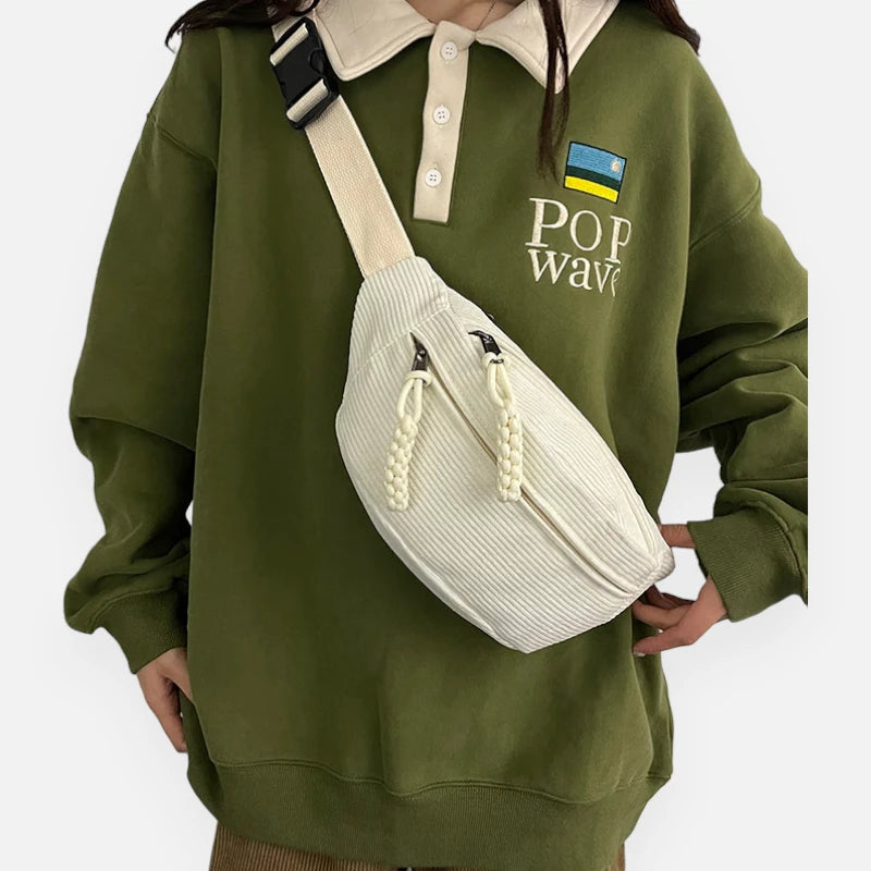 Sac banane velours côtelé tendance Alice