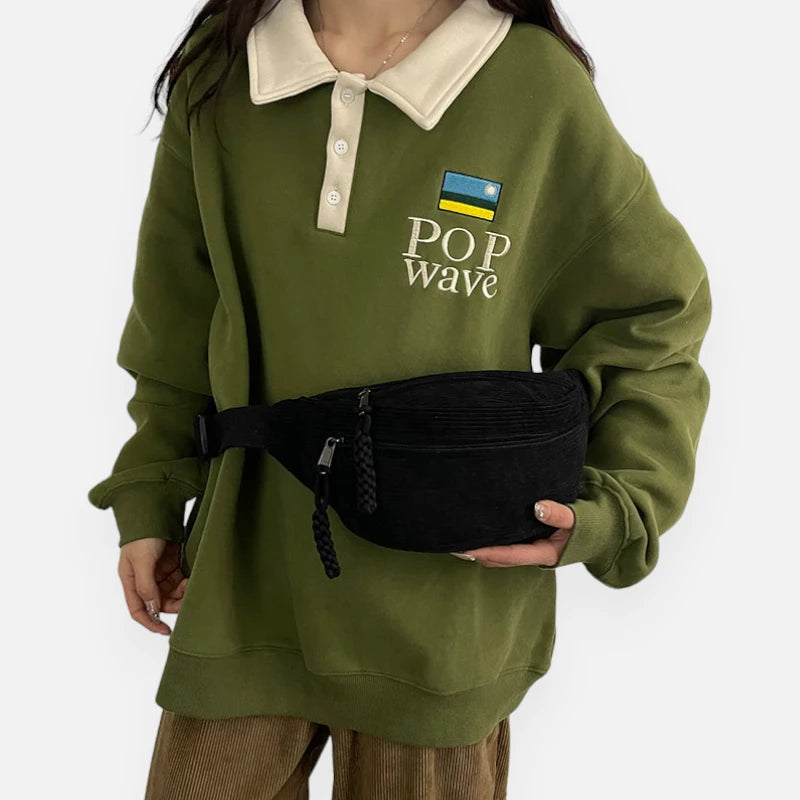 Sac banane velours côtelé tendance Alice