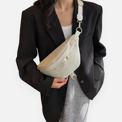 Sac banane velours côtelé chic à bandoulière Hélène