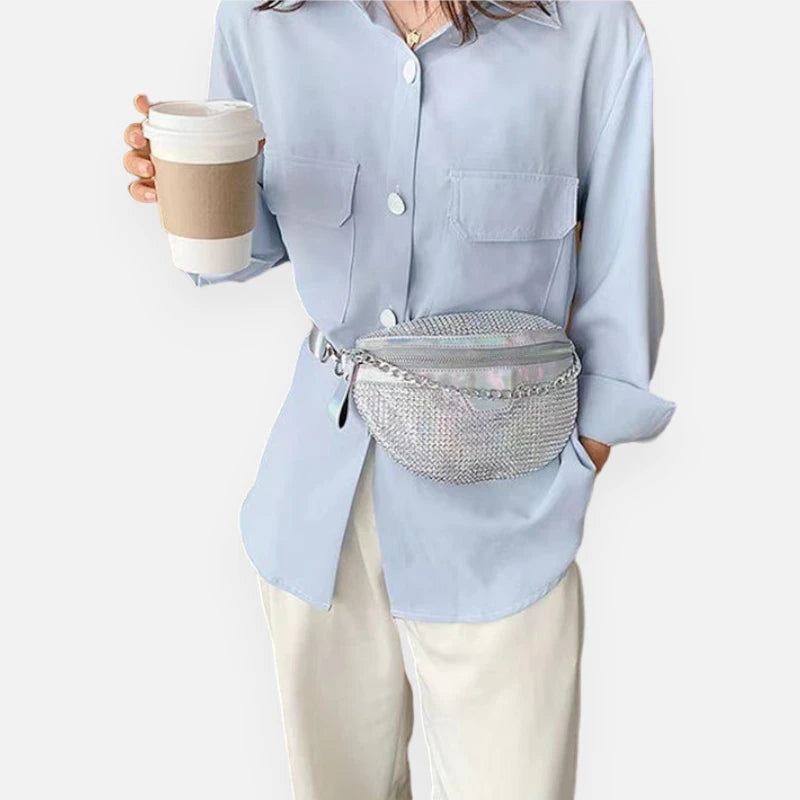 Sac banane bandoulière avec strass Estelle