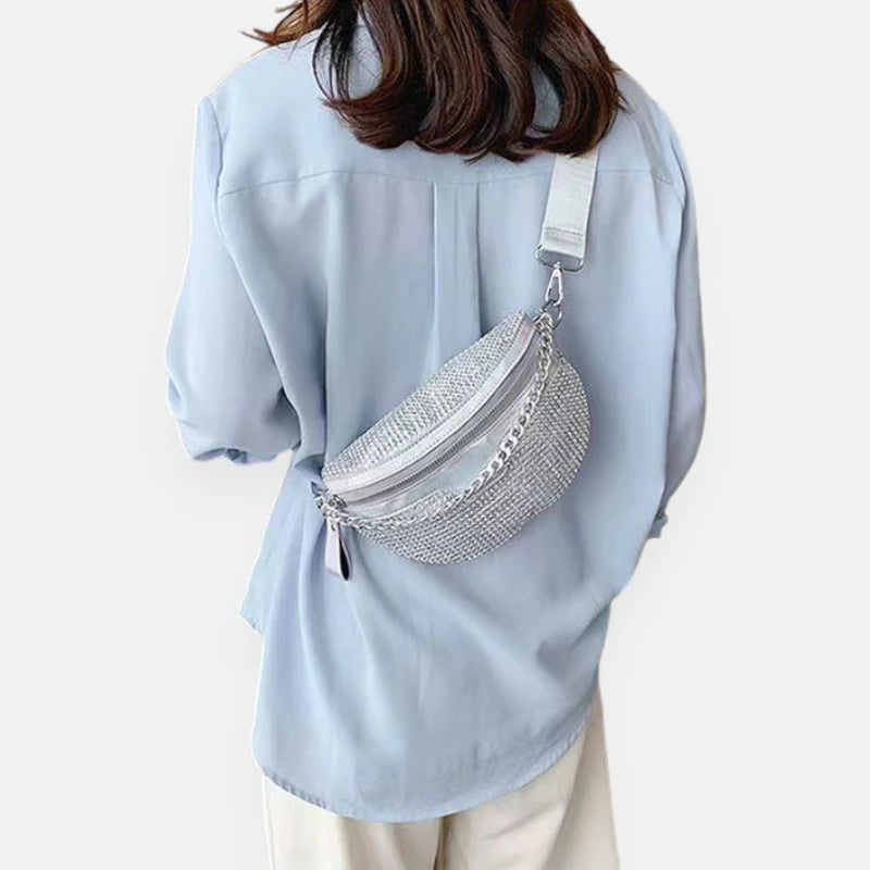 Sac banane bandoulière avec strass Estelle