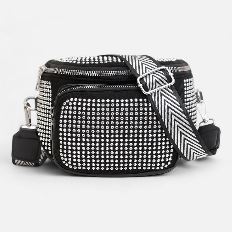 Sac banane chic à bandoulière avec strass Coraline