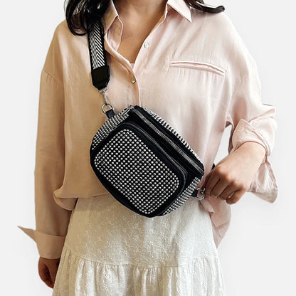 Sac banane chic à bandoulière avec strass Coraline