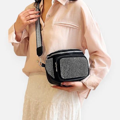 Sac banane chic à bandoulière avec strass Coraline