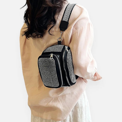 Sac banane chic à bandoulière avec strass Coraline