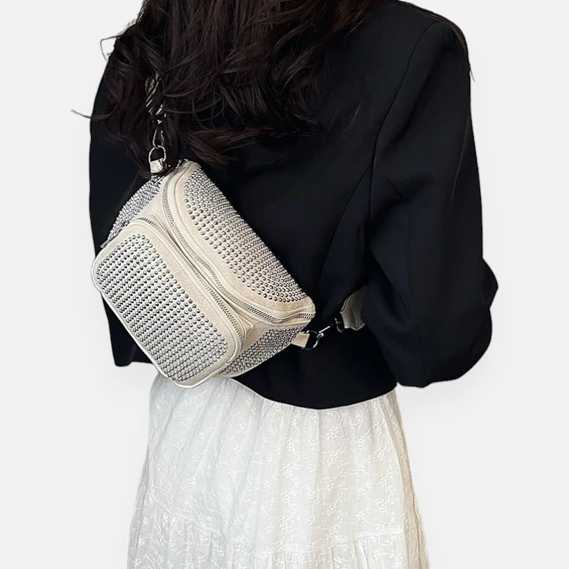 Sac banane chic à bandoulière avec strass Coraline