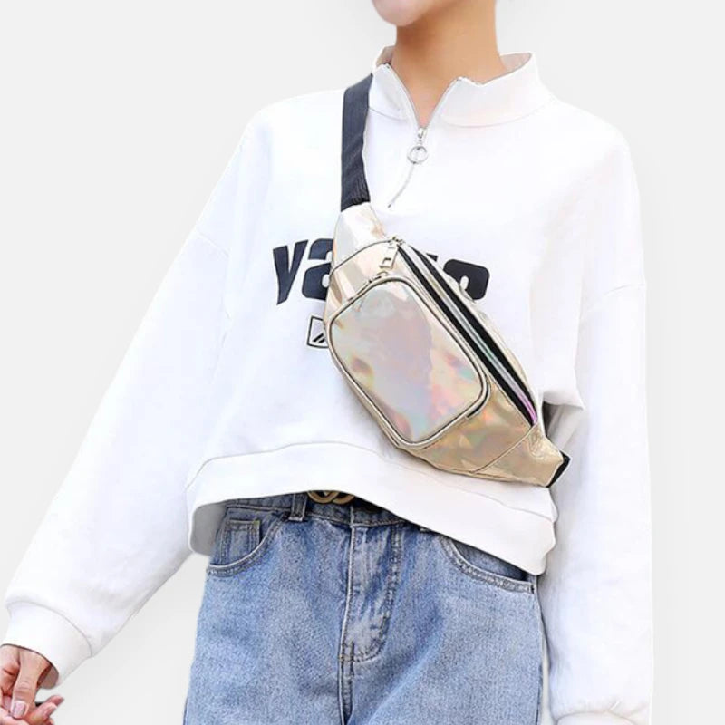 Sac banane holographique brillant tendance Lucette