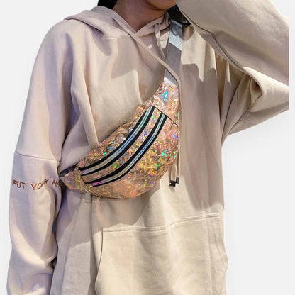 Sac banane brillant holographique tendance Alizée