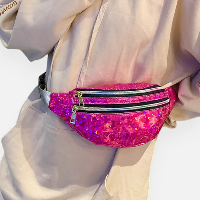 Sac banane brillant holographique tendance Alizée