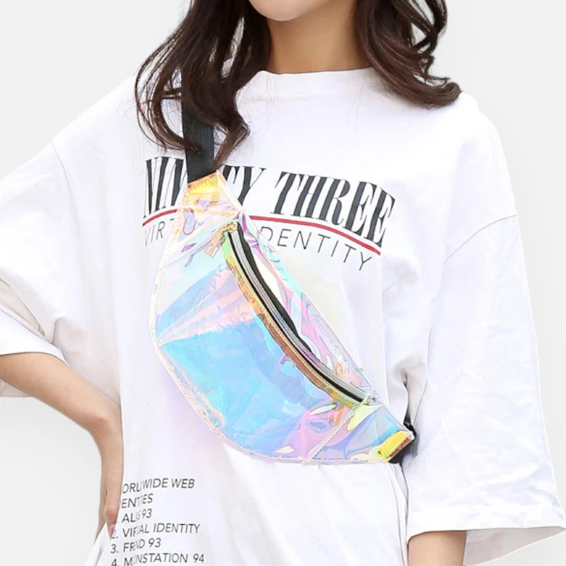 Sac banane holographique transparent tendance Agathe