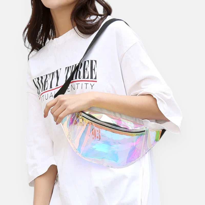 Sac banane holographique transparent tendance Agathe