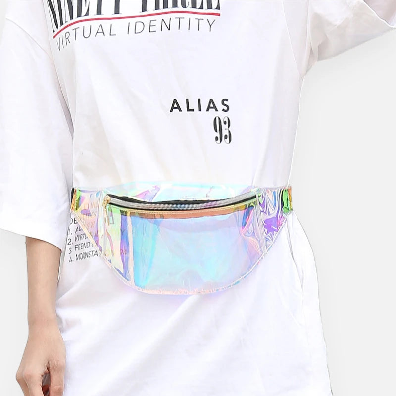 Sac banane holographique transparent tendance Agathe
