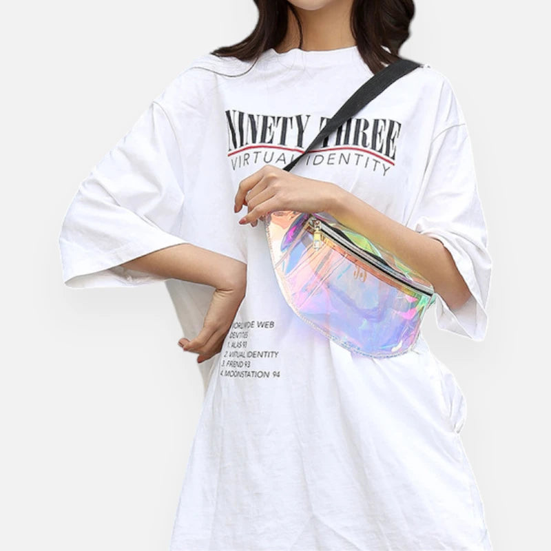 Sac banane holographique transparent tendance Agathe