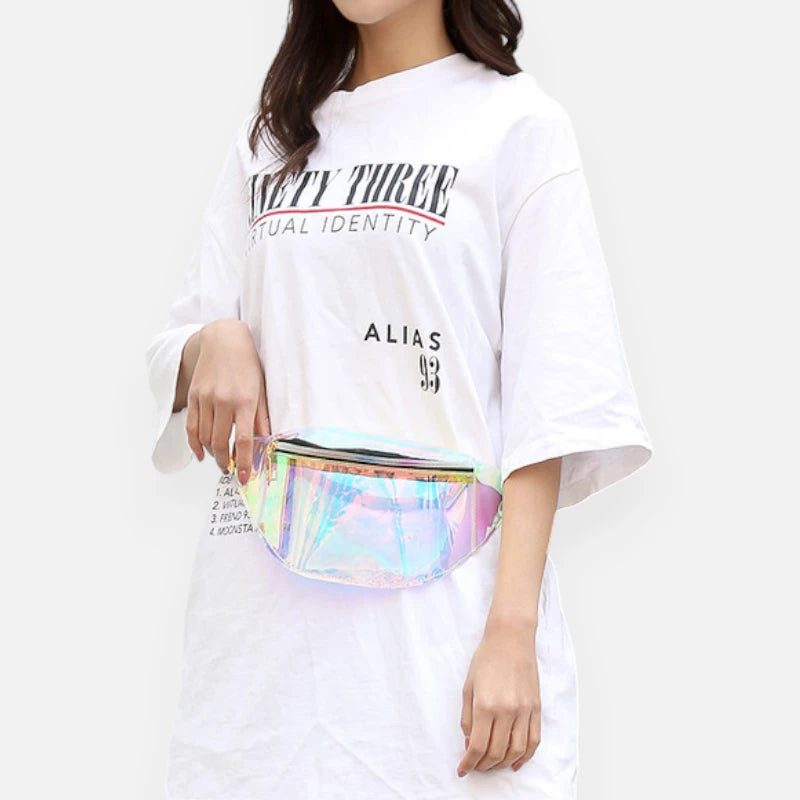 Sac banane holographique transparent tendance Agathe