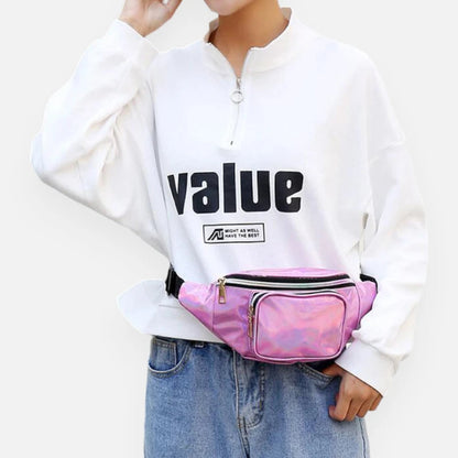 Sac banane holographique brillant tendance Lucette