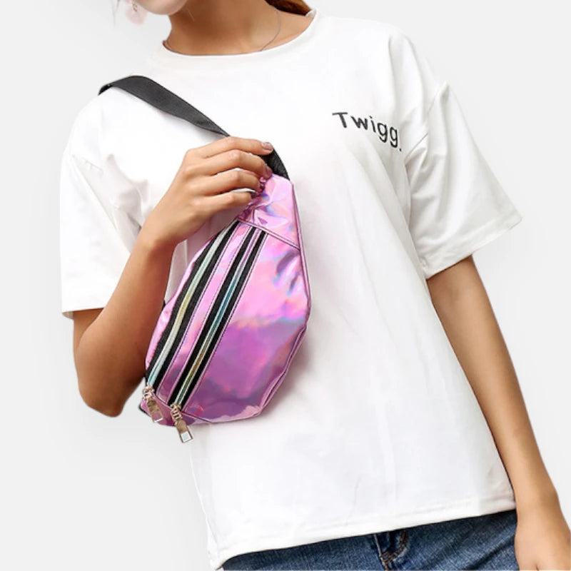 Sac banane holographique brillant tendance Mélodie