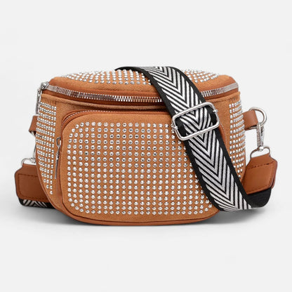 Sac banane chic à bandoulière avec strass Coraline