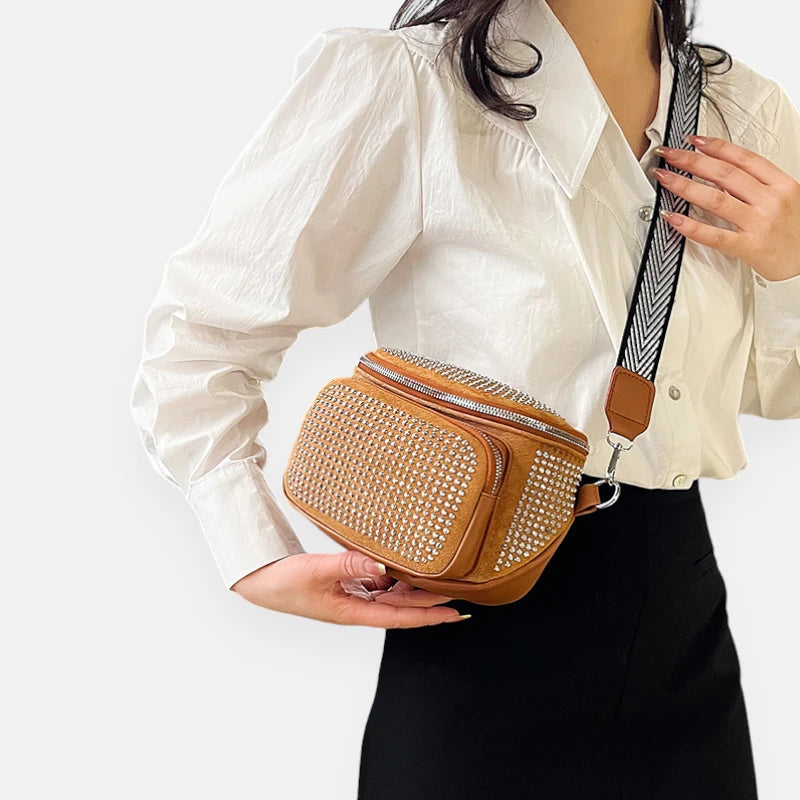 Sac banane chic à bandoulière avec strass Coraline