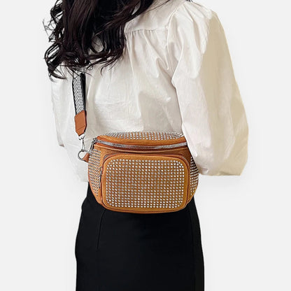 Sac banane chic à bandoulière avec strass Coraline