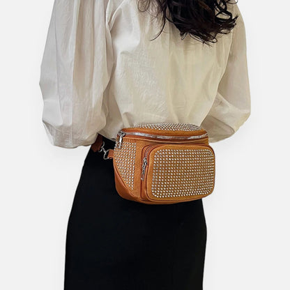 Sac banane chic à bandoulière avec strass Coraline