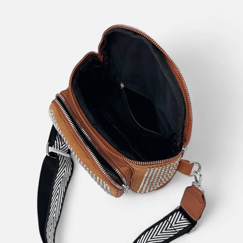 Sac banane chic à bandoulière avec strass Coraline