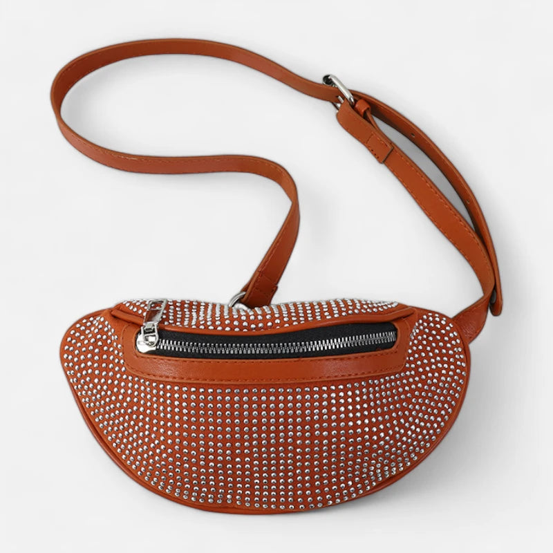 Sac banane chic à bandoulière avec strass Fabienne