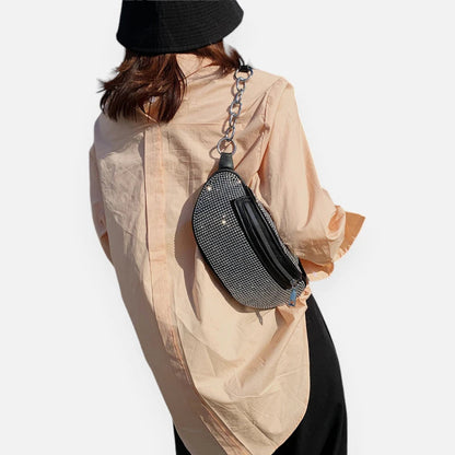 Sac banane chic à bandoulière avec strass Fabienne