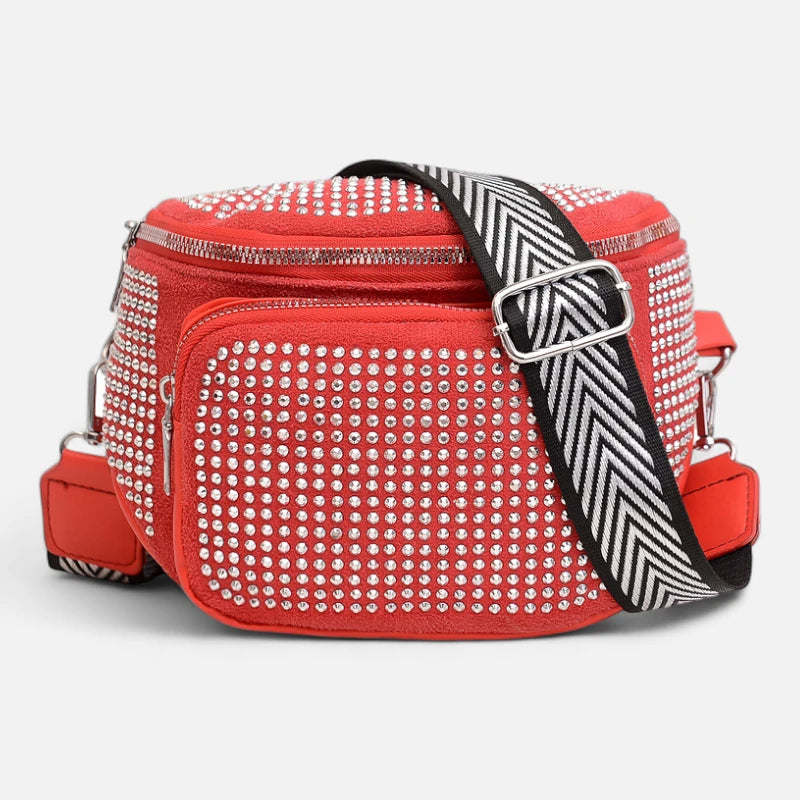 Sac banane chic à bandoulière avec strass Coraline