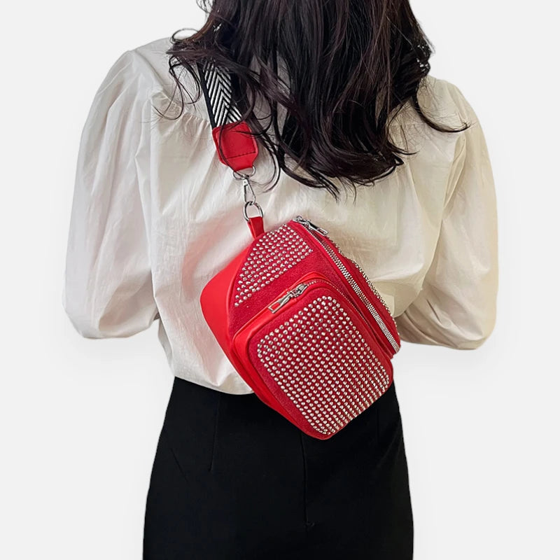 Sac banane chic à bandoulière avec strass Coraline