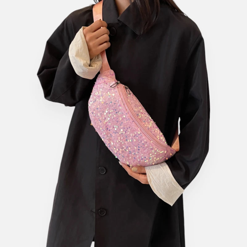 Grand sac banane sequin tendance Stella