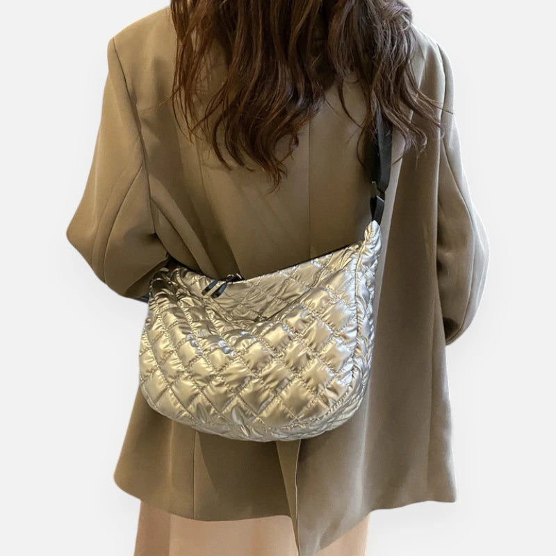 Sac banane métallisé en nylon matelassé Marianne