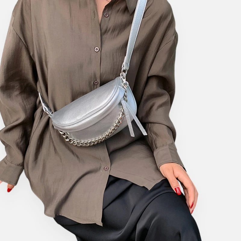 Sac banane métallisé à bandoulière Nadège