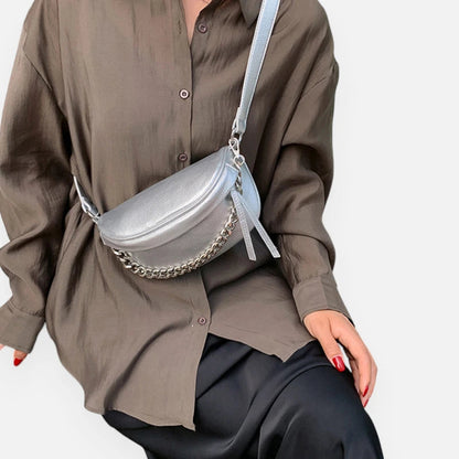 Sac banane métallisé à bandoulière Nadège