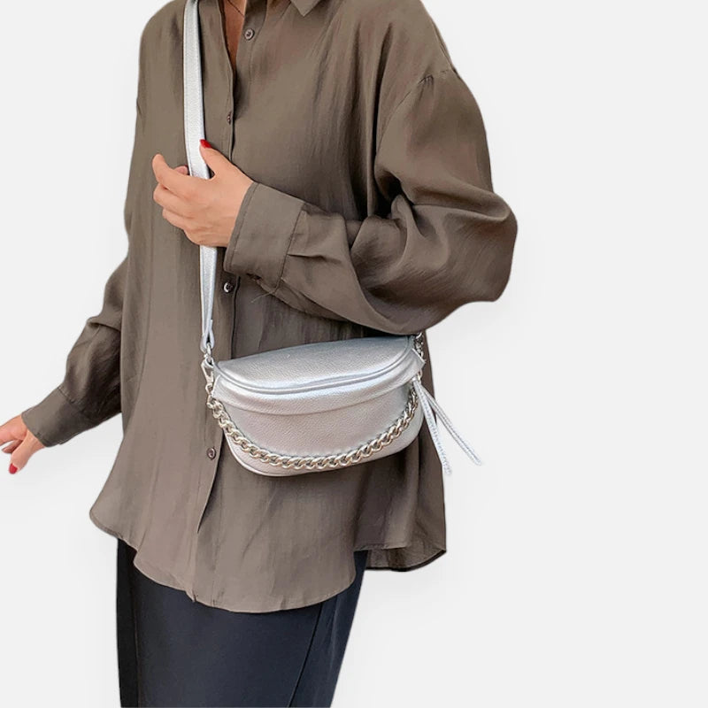 Sac banane métallisé à bandoulière Nadège