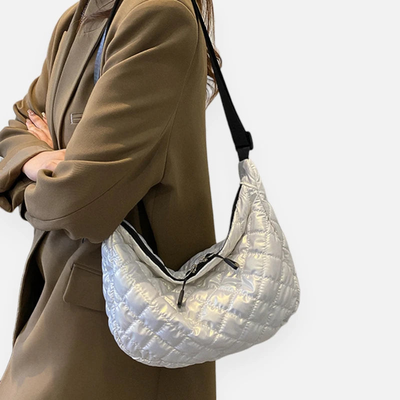 Sac banane métallisé en nylon matelassé Marianne