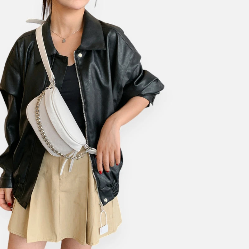 Sac banane métallisé à bandoulière Nadège