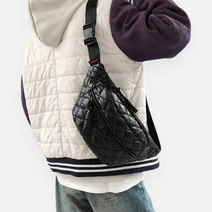 Sac banane métallisé en nylon matelassé Christine