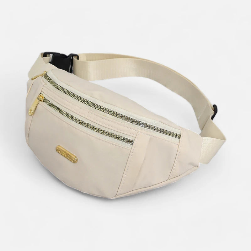 Sac banane tissu à fermeture doré Chantal