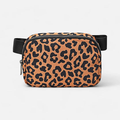 Sac banane léopard rectangulaire en tissu Élisa