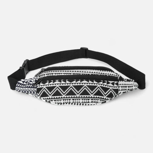 Sac banane tissu noir et blanc vintage Germaine